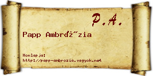 Papp Ambrózia névjegykártya